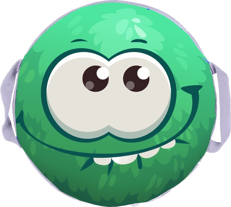 Ледянка круг "Пушистик" зелёный принт d=35 см "Fani Sani"/25