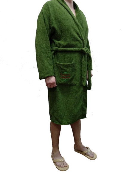 Халат (46-50) из махровой ткани с карманом и вышивкой ТМ "Бацькина баня"(цвета в ассортименте)/5 - изображение 3