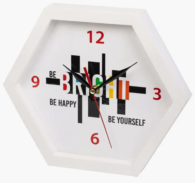 Настенная композиция с часами FotoPrint, "Bright", Сота  300х260х50 мм,  КРАСКА, цвет: "Белый"