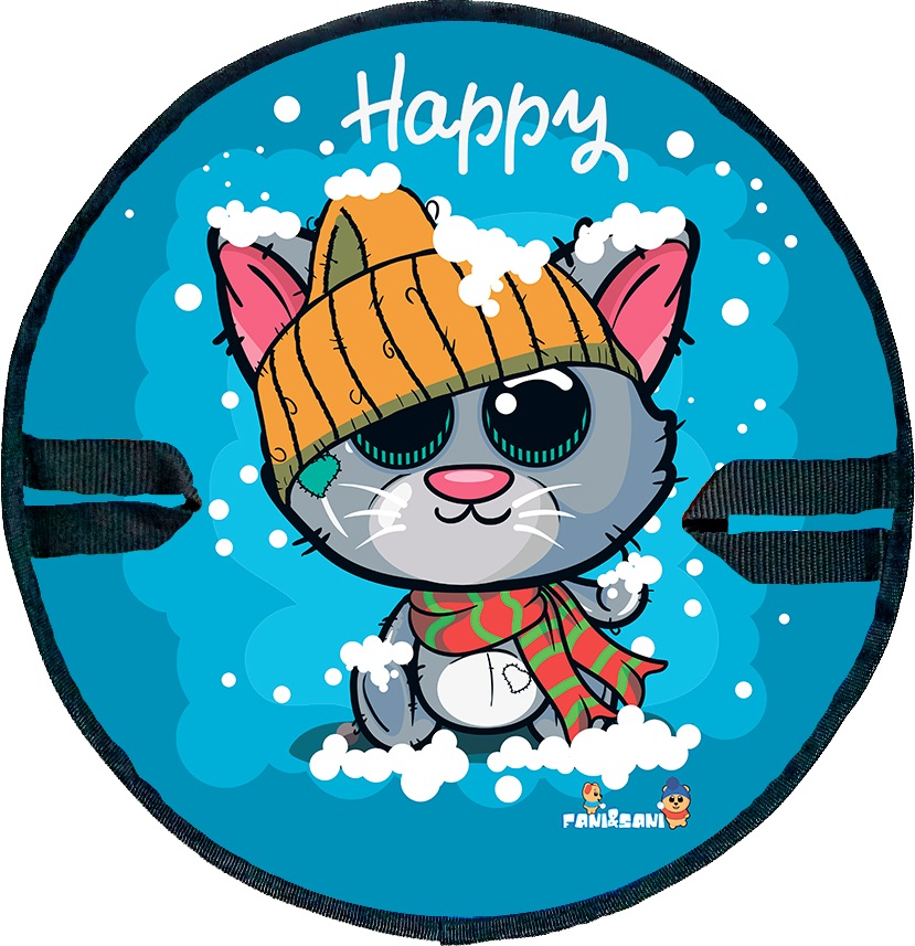 Ледянка круг "Кот зима d=35 см "Fani Sani"/25