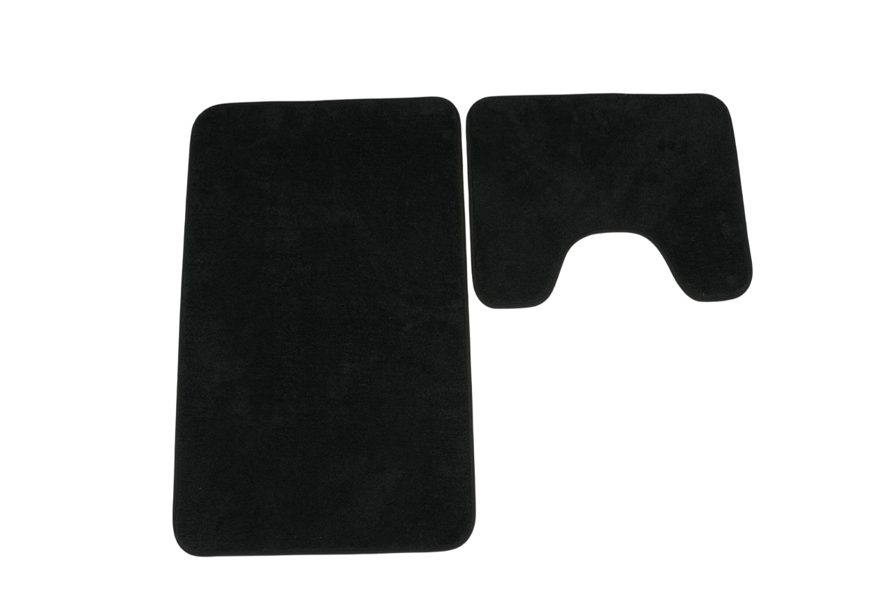 Коврики для ванной комнаты (комплект 2 шт, 50х80 и 40х50) Оmhet из микрофибры черный Blabar/50 - изображение 1