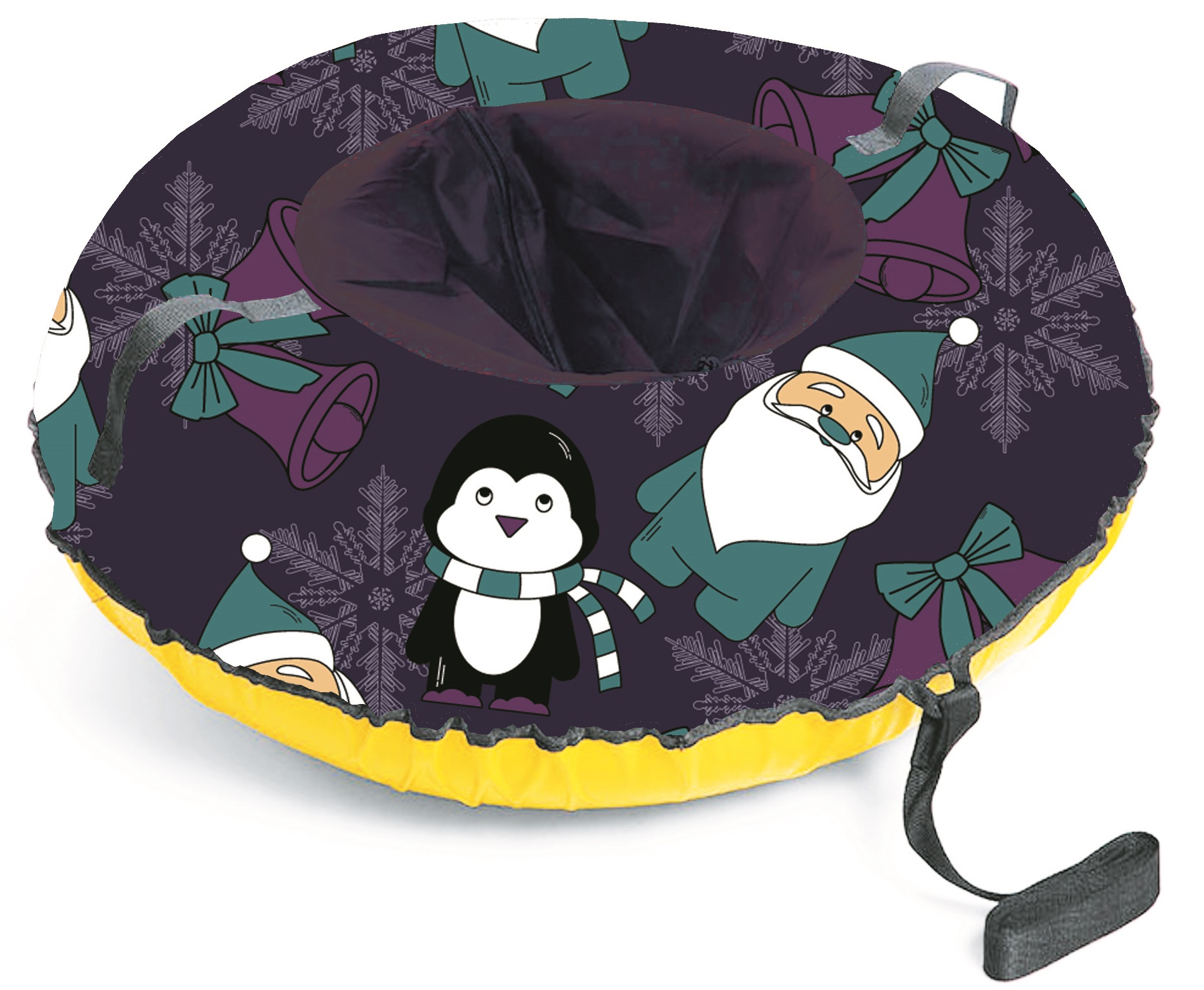 Санки-ватрушка "Дед Мороз и его Друг" диаметр 80 см "Fani Sani"/10