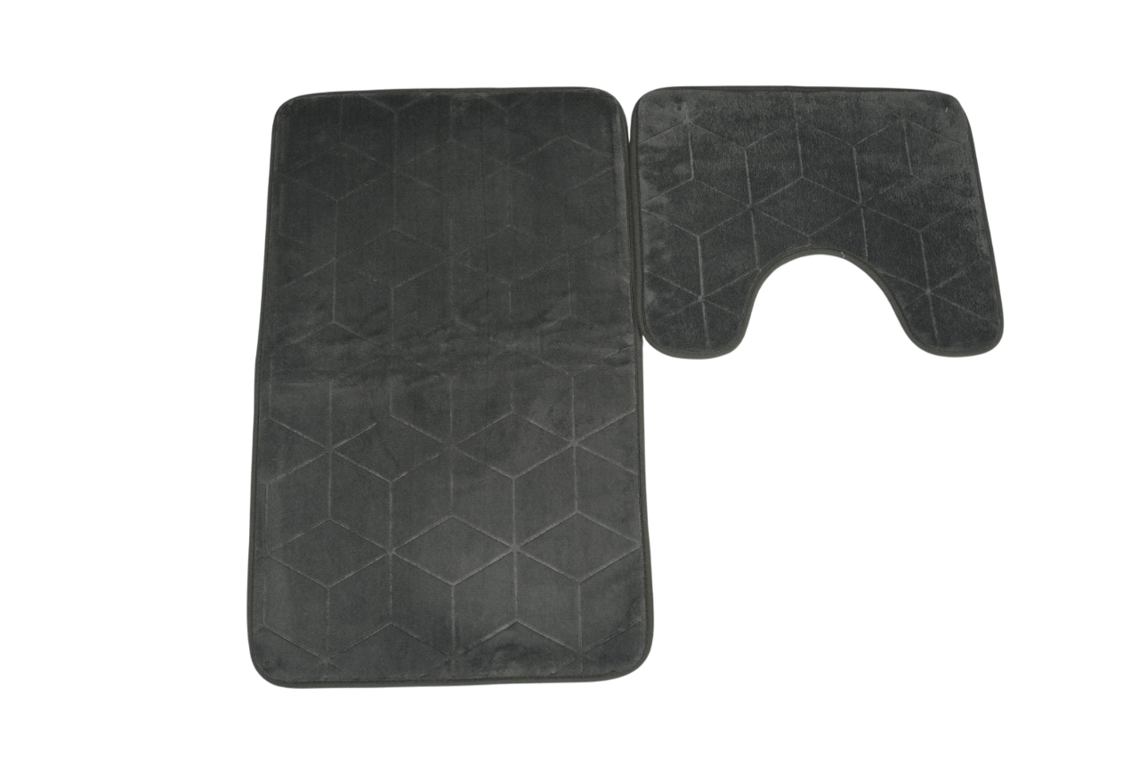Коврики для ванной комнаты (комплект 2 шт, 50х80 и 40х50) Diamant из микрофибры черный Blabar/50