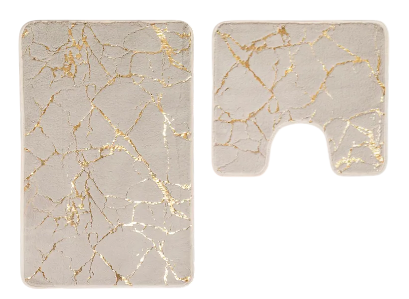 Коврики для ванной комнаты (комплект 2 шт, 50х80 и 40х50) Vagor из полиэстера бежевый Blabar/50