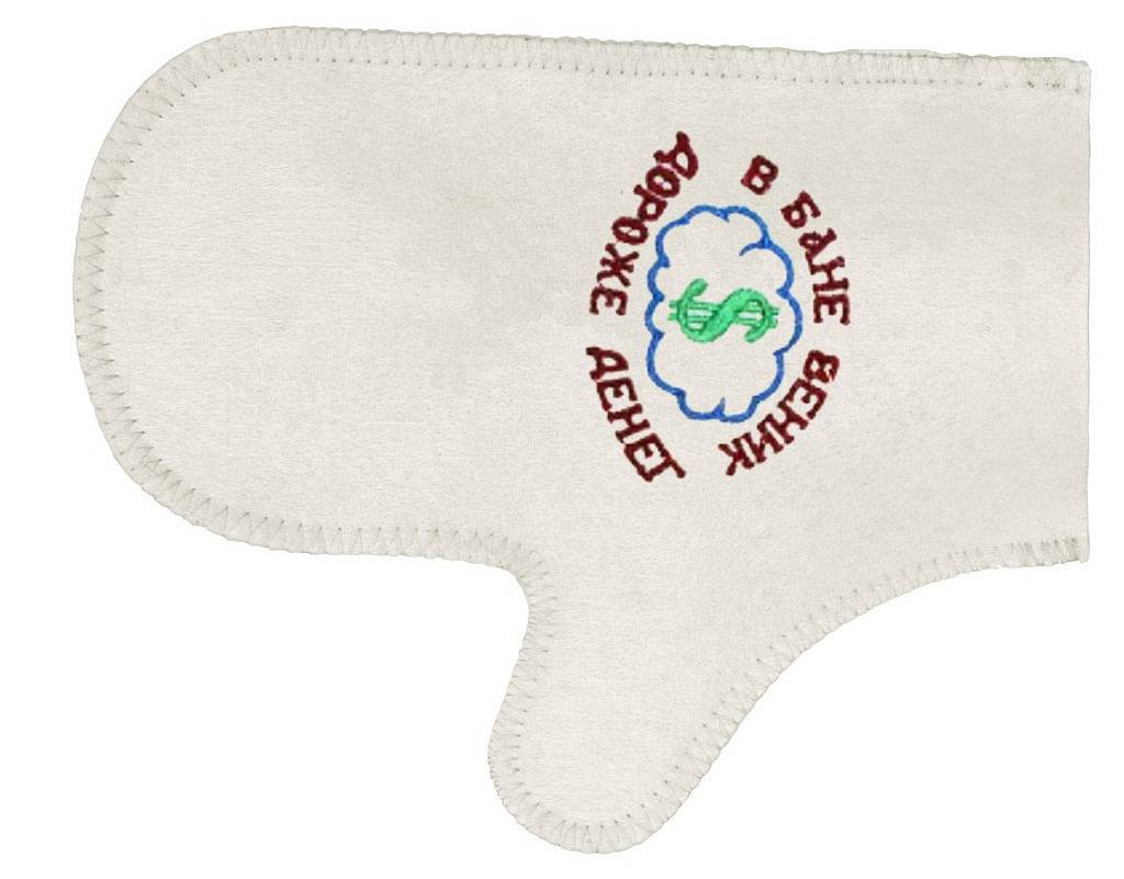 Рукавица для бани "В бане веник дороже денег" TM ”Бацькина баня"/25