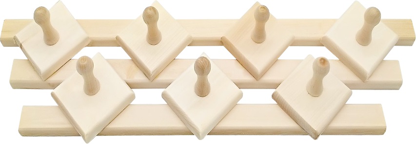 Вешалка 7 кр. рожковая, "Ромбики", ТМ "Бацькина баня"