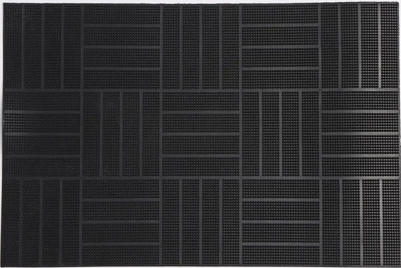 Коврик фактурный придверный 45х75см Parkett резиновый черный Blabar/10