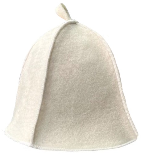 Шапка для бани "БЕЛАЯ" ТМ "Бацькина баня"/25