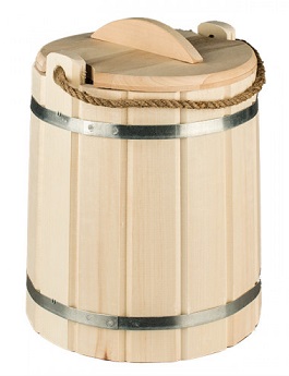 Ведро 15 л бондарное с крышкой TM ”Бацькина баня” - изображение 4