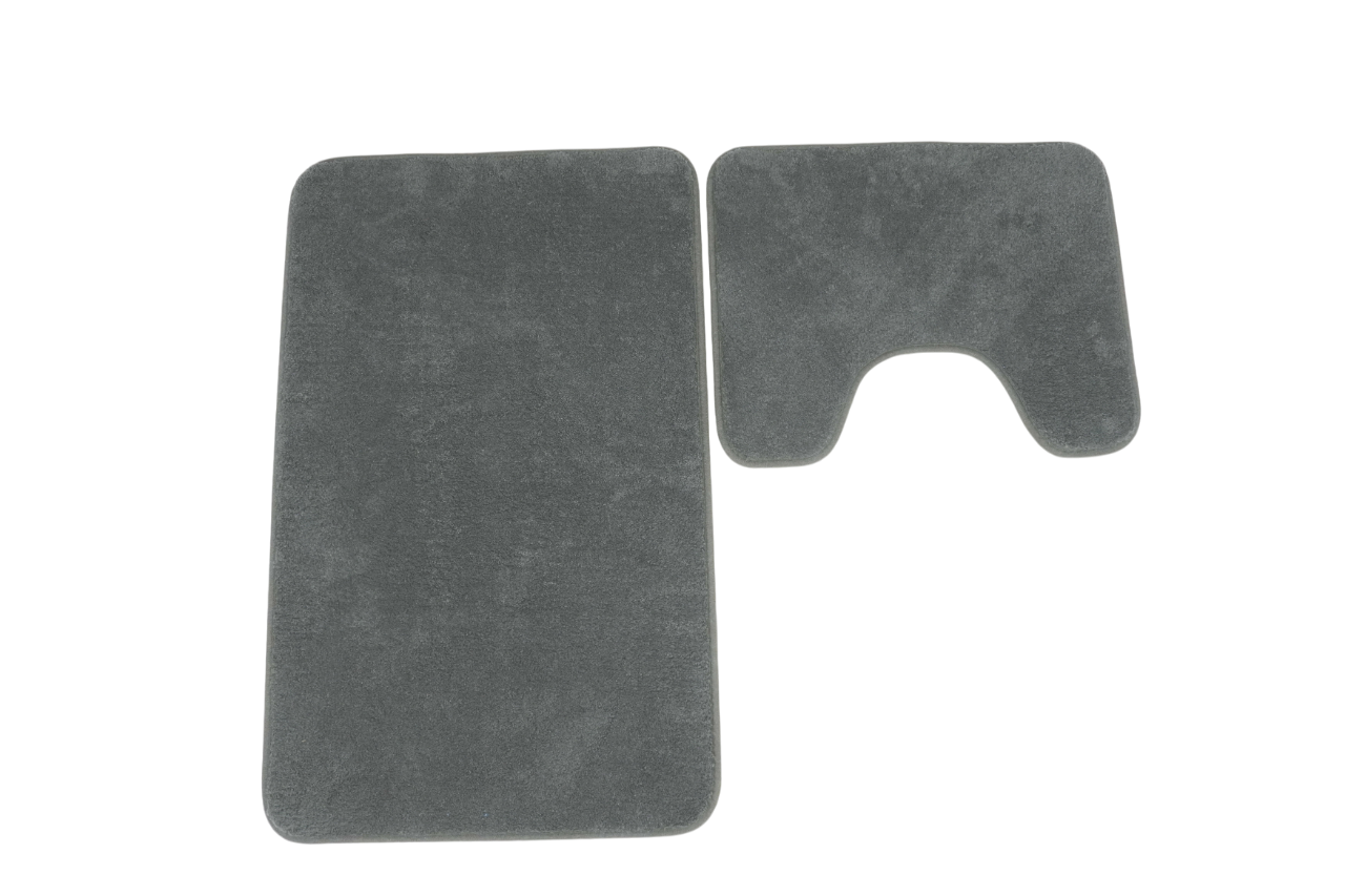 Коврики для ванной комнаты (комплект 2 шт, 50х80 и 40х50) Оmhet из микрофибры серый Blabar/50 - изображение 1