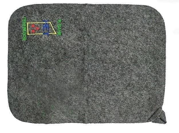 Коврик для бани (40*30) из серого войлока. "В бане генералов нет" TM "Бацькина баня"/25