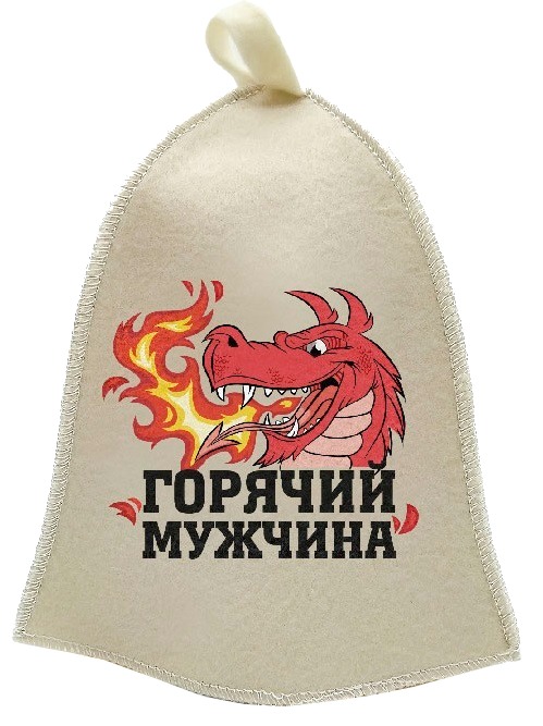Шапка для бани принт "Горячий мужчина", (принт_2) TM ”Бацькина баня"/25 - изображение 2