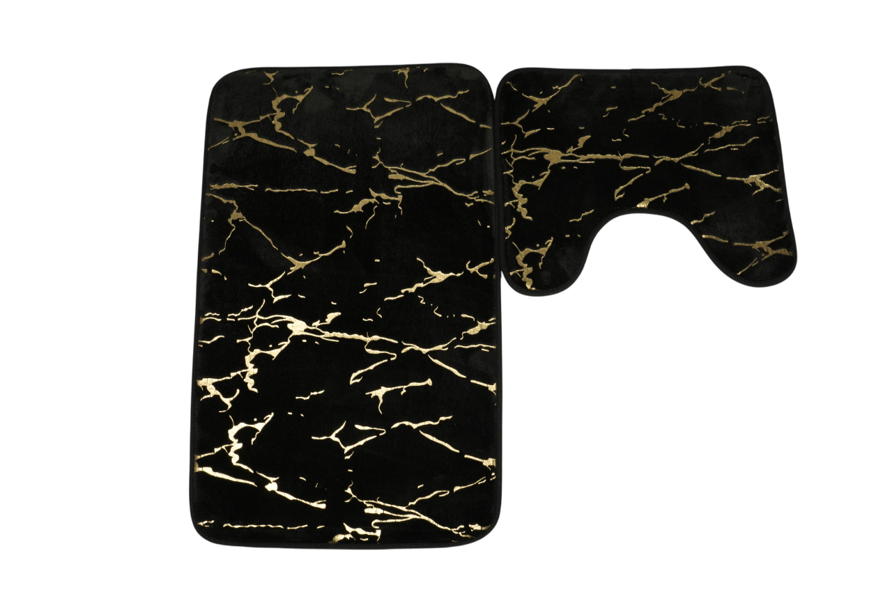 Коврики для ванной комнаты (комплект 2 шт, 50х80 и 40х50) Vagor из полиэстера черный Blabar/50