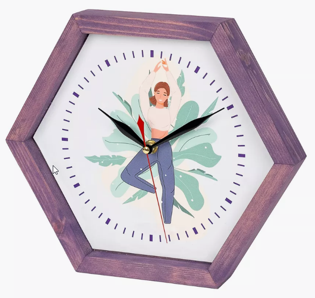 Настенная композиция с часами FotoPrint, "Midi", Сота  300х260х50 мм,  КРАСКА, цвет: "Аквамарин"