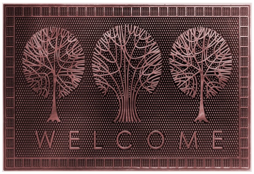 Коврик фактурный придверный 45x75см Color Premium Valkommen Skogen резиновый медный Blabar/10 - изображение 3