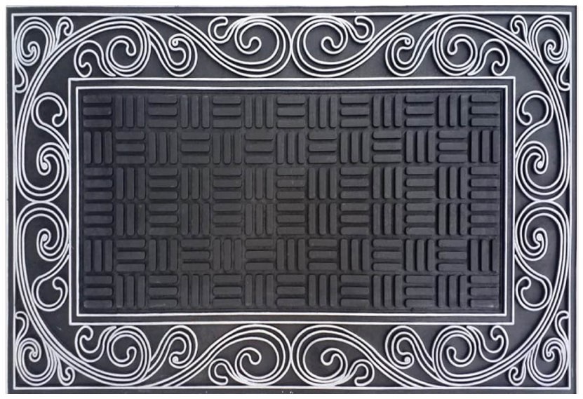 Коврик фактурный придверный 45x75см Color Premium Utsokt malning резиновый черный Blabar/10 - изображение 3