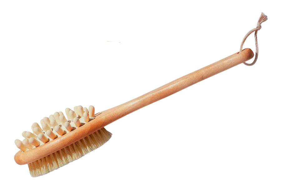 Массажная щетка деревянная для тела 22х6см на ручке для бани и сауны ТМ "Бацькина баня" - изображение 2