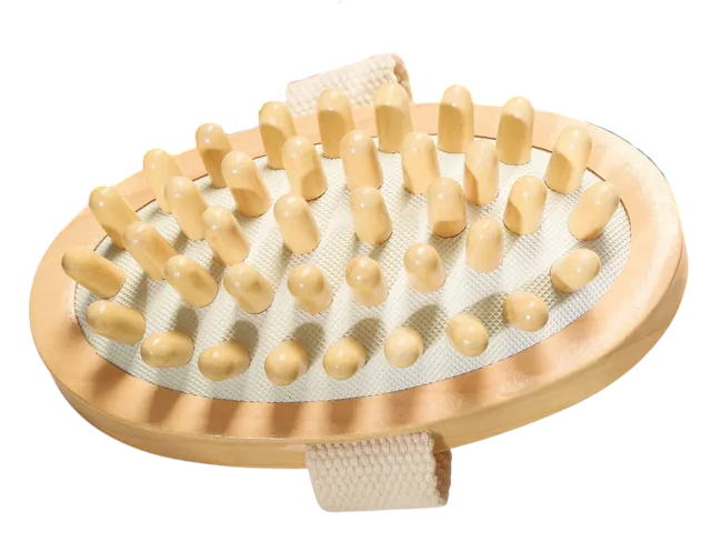 Массажная щетка деревянная для тела 8х4см для бани и сауны ТМ "Бацькина баня" - изображение 2